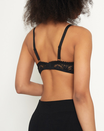 Juoda moteriška liemenėlė su nėriniais - Apatiniai drabužiai