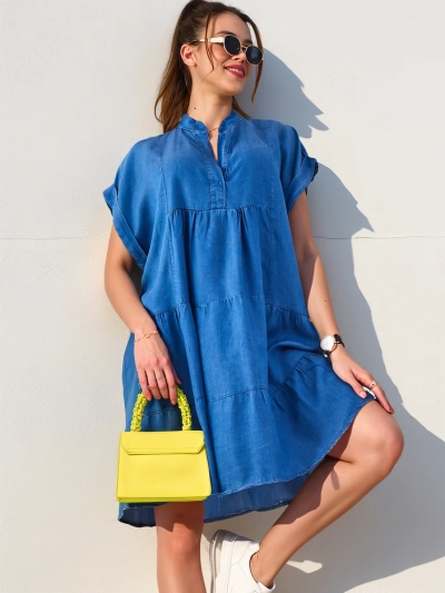 Royalfashion Женская сшитая туника, напоминающая денимовое платье