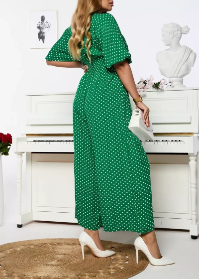 Žalias ilgas moteriškas žirnių kostiumas - Apranga