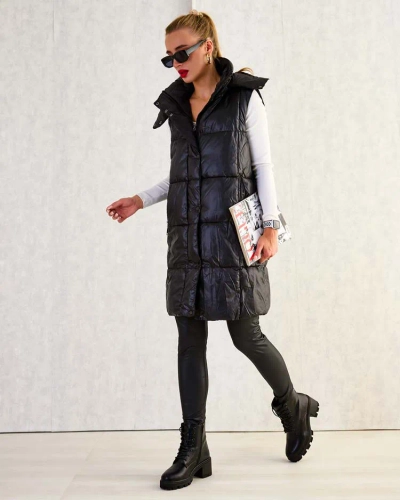 Royalfashion Длинный женский жилет с отстрочкой