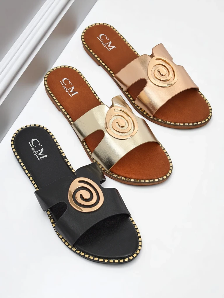 Royalfashion moteriškos šlepetės lygiu padu Glam Bliss