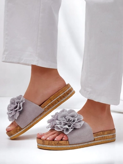 Royalfashion moteriškos šlepetės su gėlėmis Focce