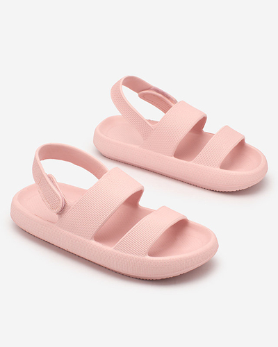 Royalfashion Ryškiai rožiniai vaikiški guminiai sandalai su užtrauktukais Flexi Steps