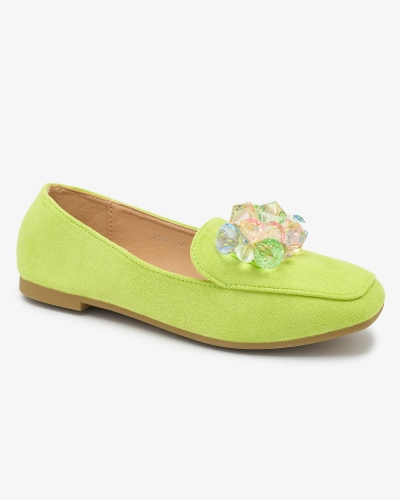 Зеленые мокасины из эко-замши для женщин Gepossa- Footwear