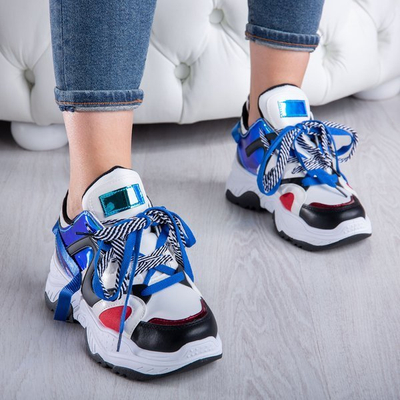 Sportowe buty ugly shoes holograficznymi wstawkami Viridiana - Obuwie