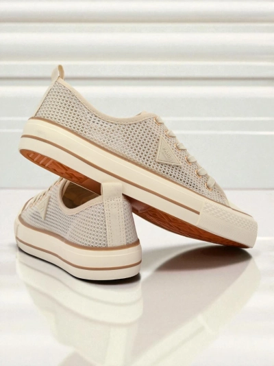 Aurelia Beige - damskie tenisówki na płaskiej podeszwie 3 cm