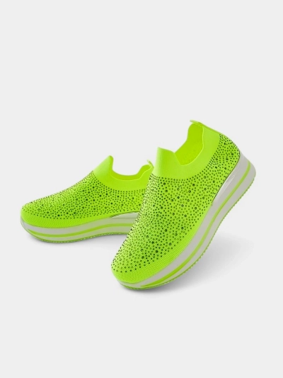 Royalfashion moterų slip-on audinės sportiniai batai su kristalais Adeq