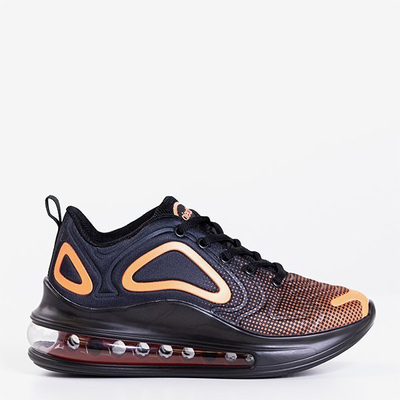 Черные и оранжевые женские спортивные туфли с прозрачной подошвой Fusion - Обувь