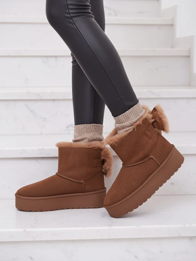 Royalfashion Женские сапоги a'la snow boots в коричневом цвете Goroggo