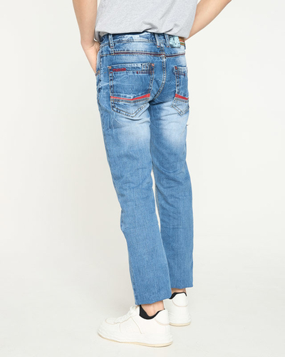 Vyriški mėlyni džinsai tiesiomis kojomis - Drabužiai