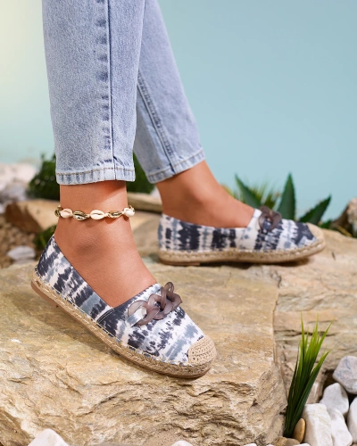 Royalfashion Juodos moteriškos espadrilės su spauda Serffio