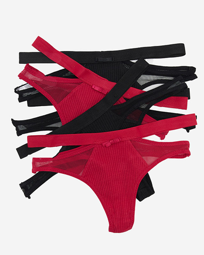Одноцветный комплект женских стрингов с вырезами 5 шт/уп- Нижнее белье