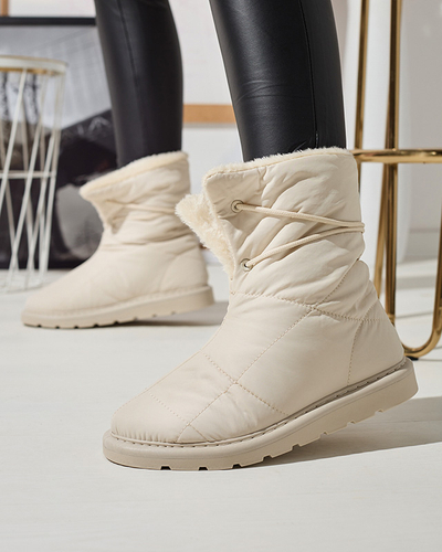 Бежевая женская обувь a'la сноубутсы Amirfu- Footwear