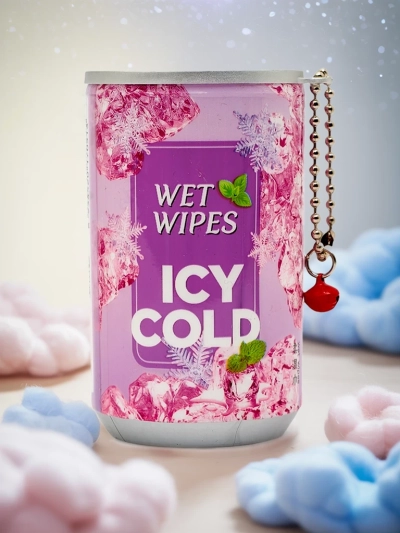 Drėkinamosios servetėlės dekoratyvioje pakuotėje ICY COLD 30vnt