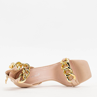 Smėlio spalvos basutės ant aukštakulnio Tajla - Batai