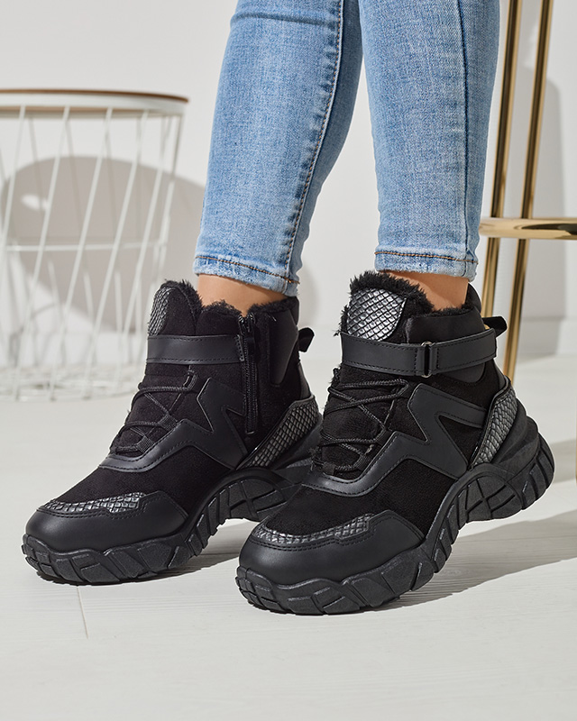 Черные женские утепленные сапоги-снежки Okraja - Обувь