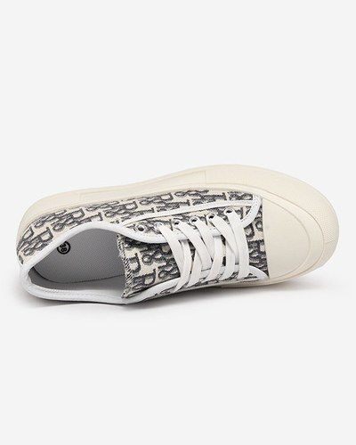 Raštuoti moteriški sportbačiai ant platformos baltos spalvos Berika - Avalynė