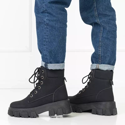 OUTLET Женские черные походные ботинки из матовой экокожи Retika - Обувь