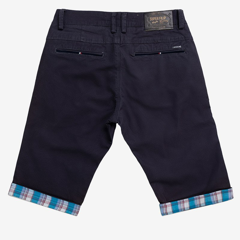 Темно-серые мужские шорты с голубыми вставками