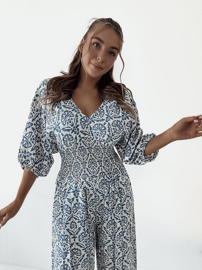 Royalfashion Raštuotas moteriškas kombinezonas