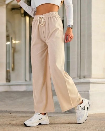 Royalfashion Женские широкие ребристые брюки