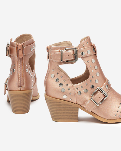 Розовые и золотые ботильоны с форсунками Farrcy- Footwear