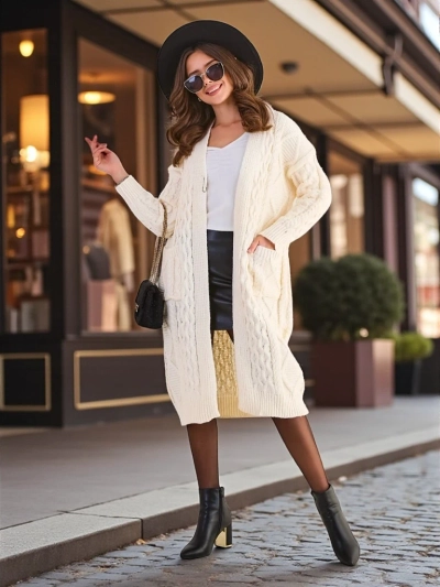 Royalfashion Вязаная женская пончо-свитер в стиле.