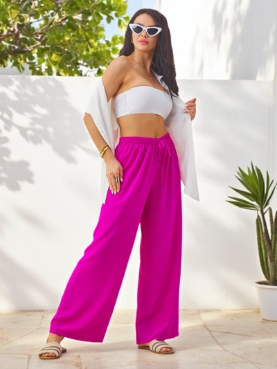 Royalfashion Plati moteriškų kelnių su elastine juosta