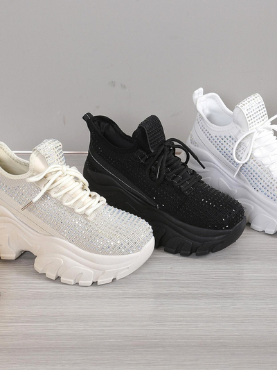 Royalfashion moteriški sportiniai snekeriai su deimantais Blysco