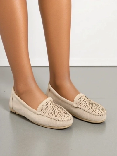 Royalfashion Женские мокасины с стразами Ezuess