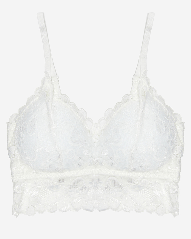 Balta bralette liemenėlė su nėriniais - Apatiniai drabužiai
