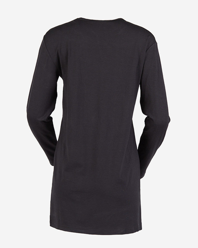 Черная туника женская с золотым принтом 