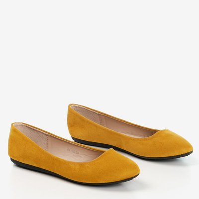 Желтые эко-замшевые балетки Mariusa
