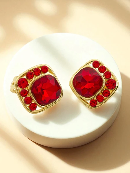 Royalfashion Женские клипсы с кристаллами и фианитами