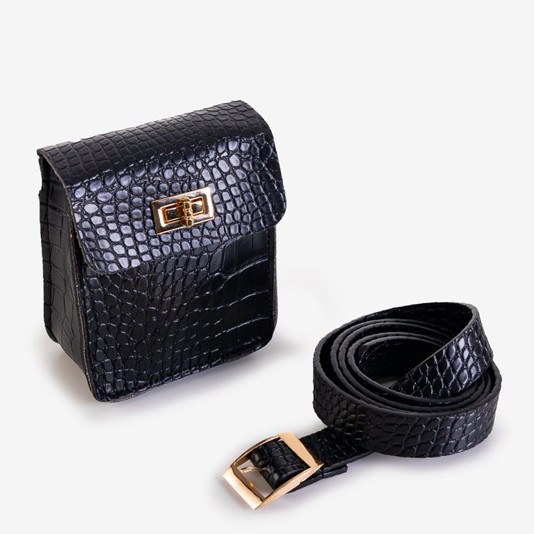 Черная сумка-кимоно с тиснением - Аксессуары