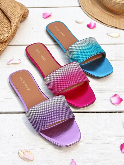 Royalfashion Женские шлепанцы с цирконами ShinyGlow