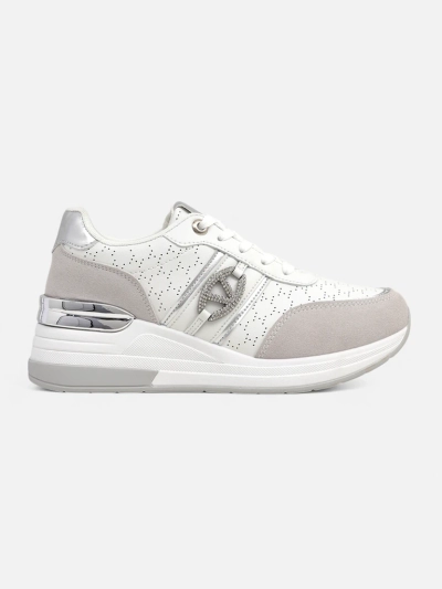 Damskie sneakersy Melania Bianca na koturnie 6 cm skóra ekologiczna