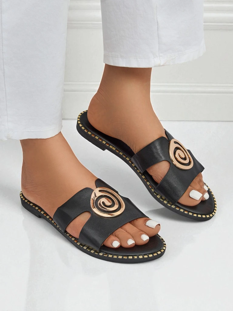 Royalfashion moteriškos šlepetės lygiu padu Glam Bliss