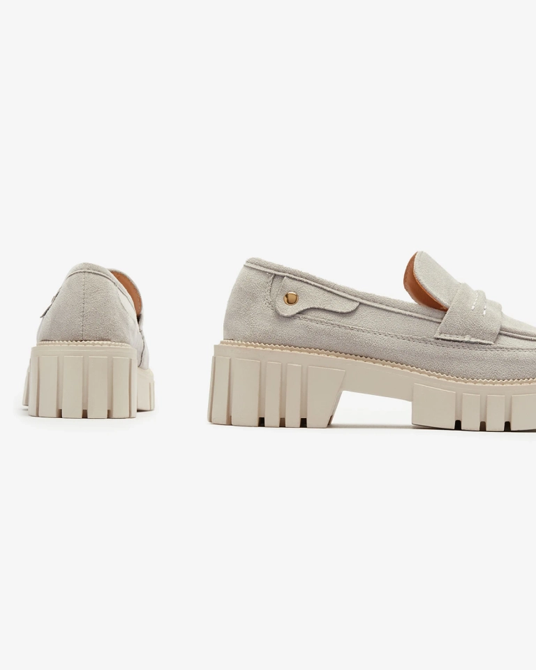 Мокасины из эко замши серого цвета для женщин Siherta- Footwear