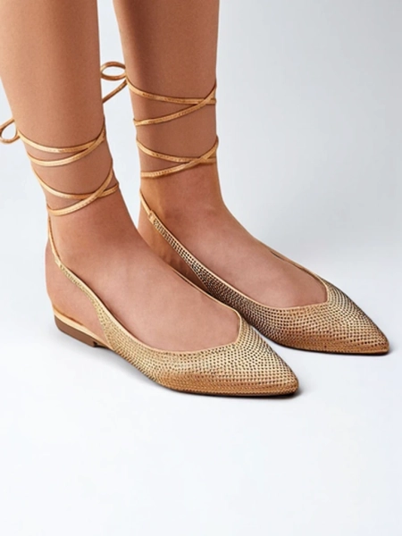 Royalfashion Женские балетки с стразами без каблука Daggas