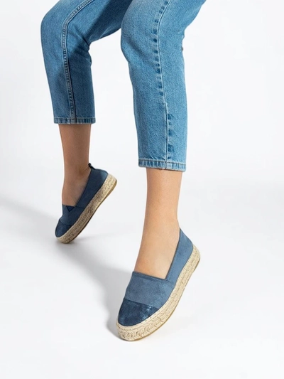 Moteriškos tamsiai mėlynos espadrilės su „Tinika“ puošmena - Avalynė