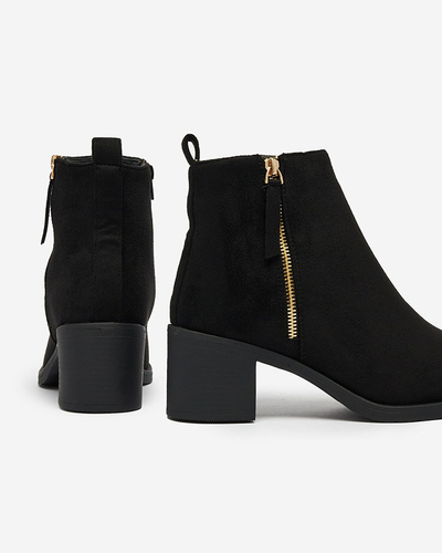 Royalfashion Juodi eko zomšos moteriški žemakulniai batai Rejerry