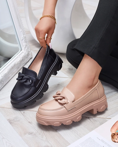 Женские мокасины черного цвета Aromg- Footwear