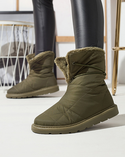Темно-зеленая женская обувь a'la сноубутсы Amirfu- Footwear