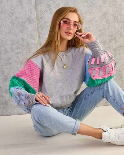 Royalfashion Женская толстовка с разноцветными рукавами