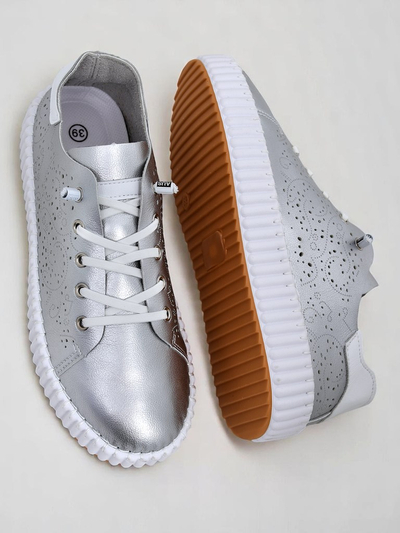 Royalfashion Women's Luna Lace Cutout Sneakers