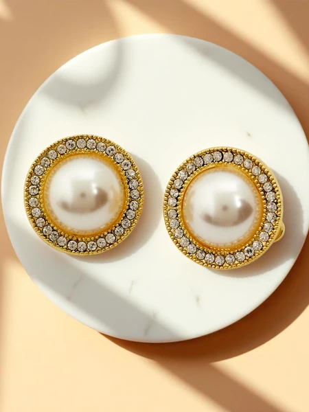 Royalfashion Moteriški segami auskarai su perlu Aurelia Perla