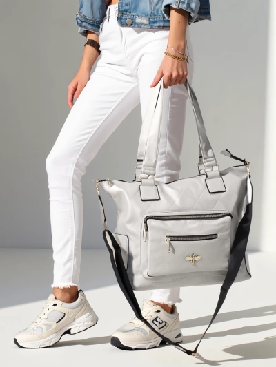 Royalfashion moteriška rankinė, pagaminta iš ekologiškos odos su kišene priekyje