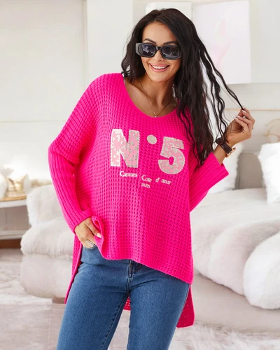 Женский вязаный свитер Royalfashion из акрила с надписями