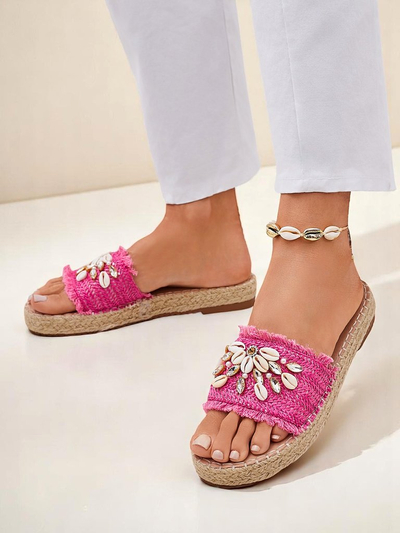 Royalfashion Callista Fuchsia Platform Shell Flippies for Ladies